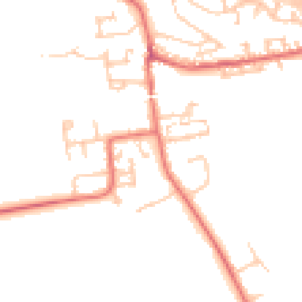 Daytime road noise heatmap for DL2 1BJ