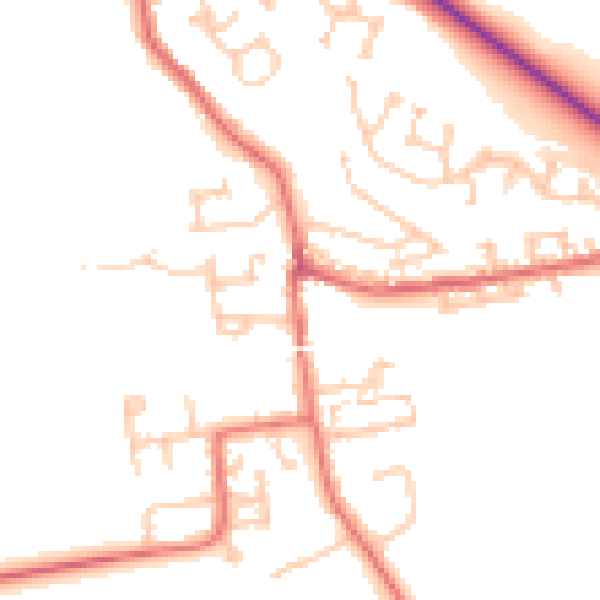 Daytime road noise heatmap for DL2 1BL
