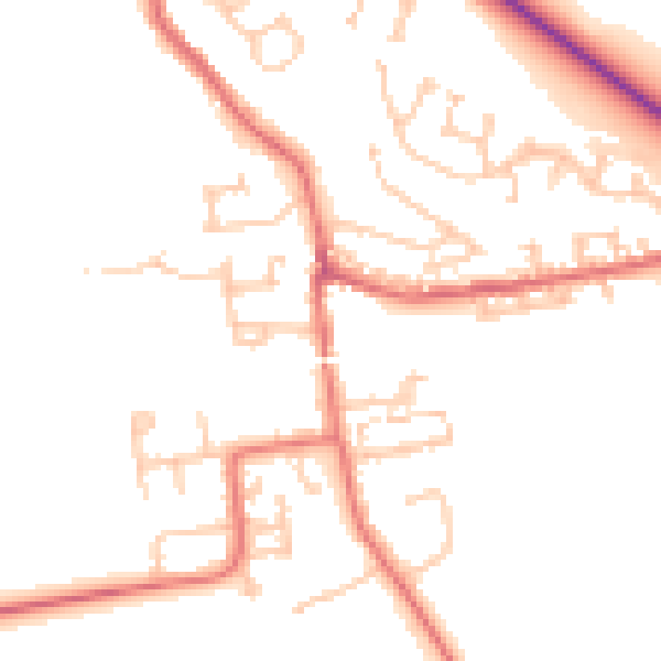 Daytime road noise heatmap for DL2 1BN