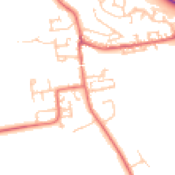 Daytime road noise heatmap for DL2 1BW