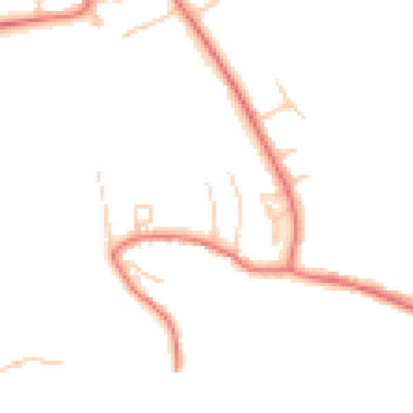 Daytime road noise heatmap for DL2 1DE