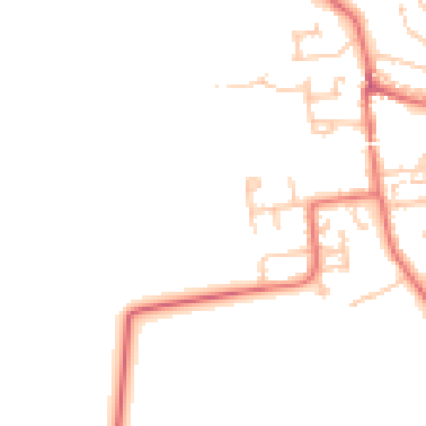 Daytime road noise heatmap for DL2 1DR
