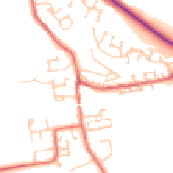 Daytime road noise heatmap for DL2 1EJ