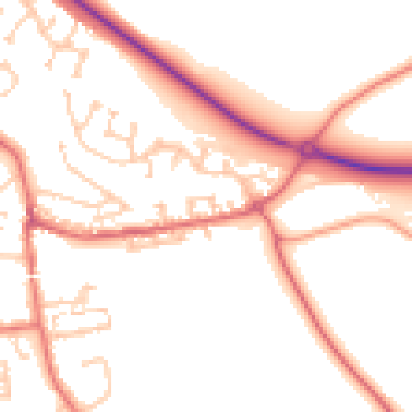 Daytime road noise heatmap for DL2 1GB