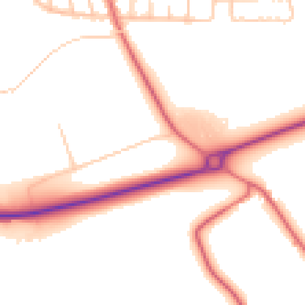 Daytime road noise heatmap for DL2 1RG
