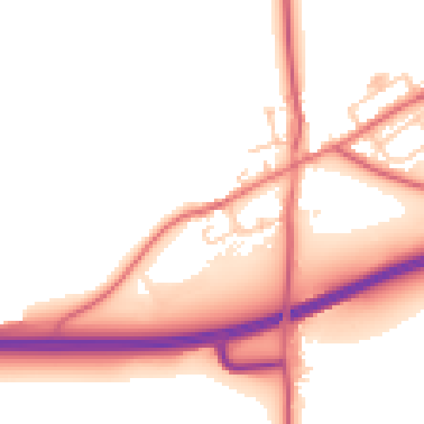 Daytime road noise heatmap for DL2 1SA