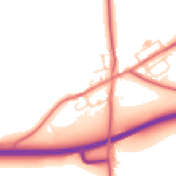 Daytime road noise heatmap for DL2 1SD