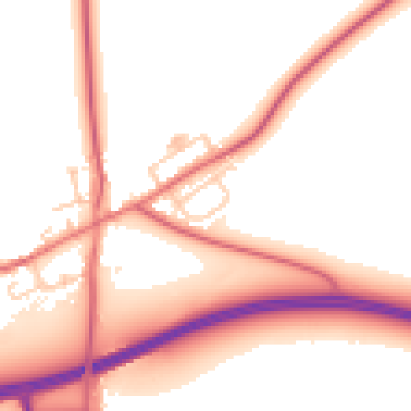 Daytime road noise heatmap for DL2 1SS