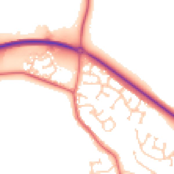 Daytime road noise heatmap for DL2 1UA