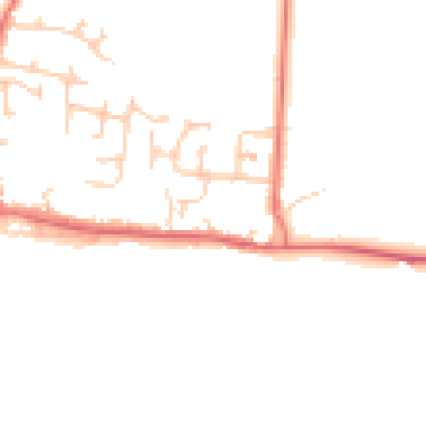 Daytime road noise heatmap for DL2 2BE