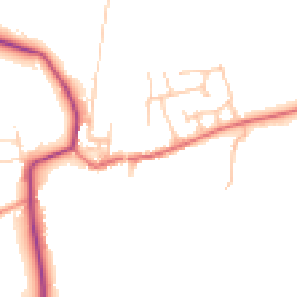 Daytime road noise heatmap for DL2 2DE