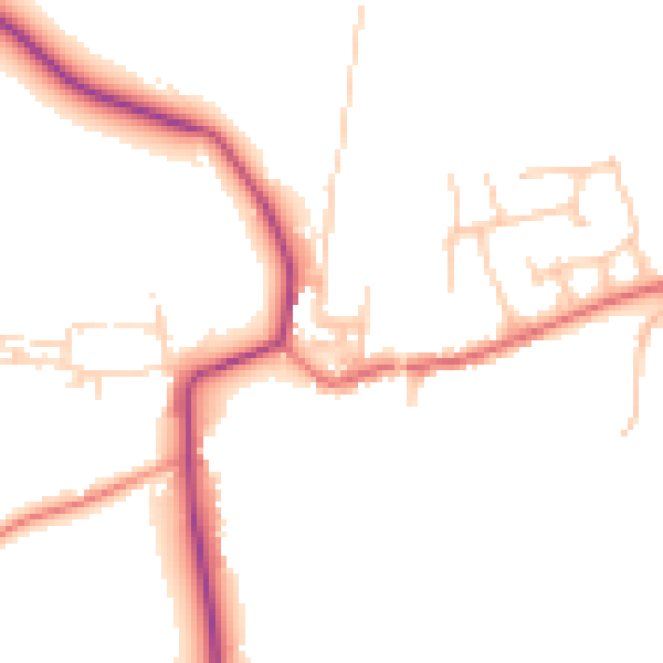 Daytime road noise heatmap for DL2 2DN