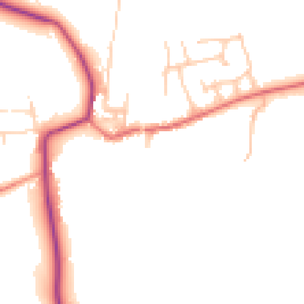 Daytime road noise heatmap for DL2 2DP