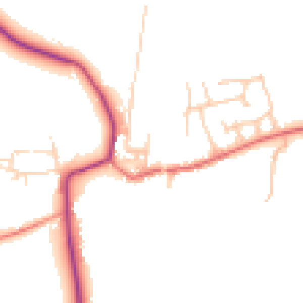 Daytime road noise heatmap for DL2 2DW