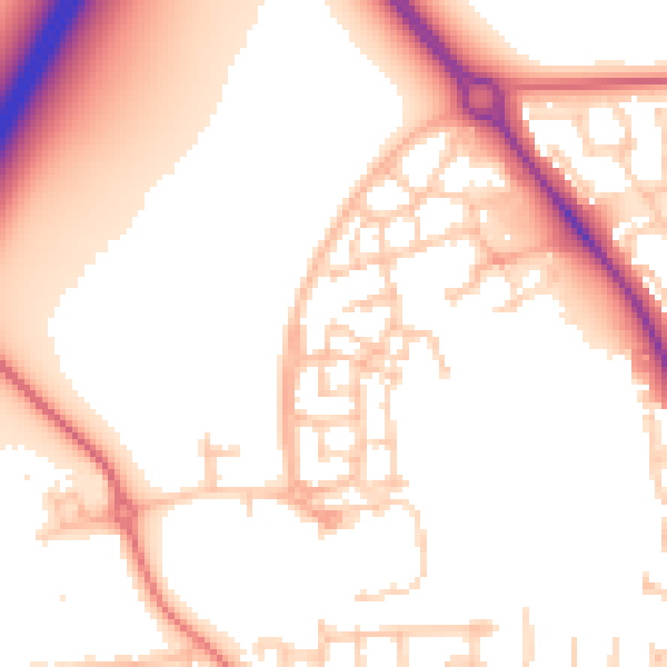 Daytime road noise heatmap for DL2 2FB