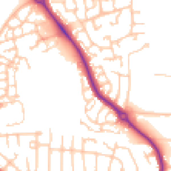 Daytime road noise heatmap for DL2 2GS