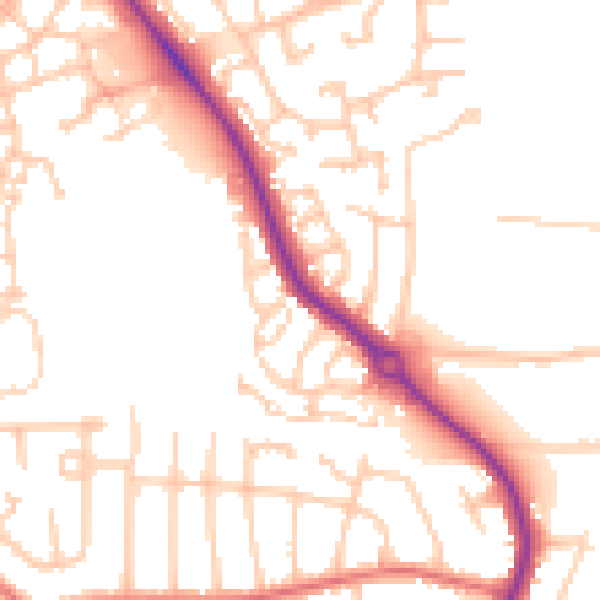Daytime road noise heatmap for DL2 2GT