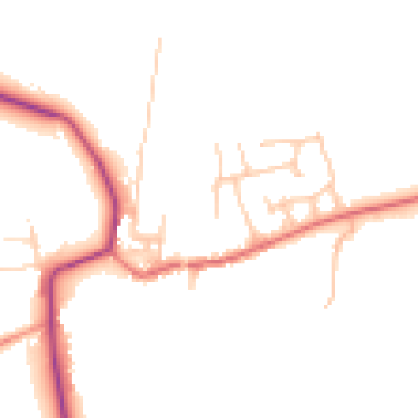 Daytime road noise heatmap for DL2 2HU
