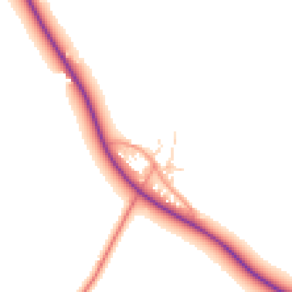 Daytime road noise heatmap for DL2 2NU