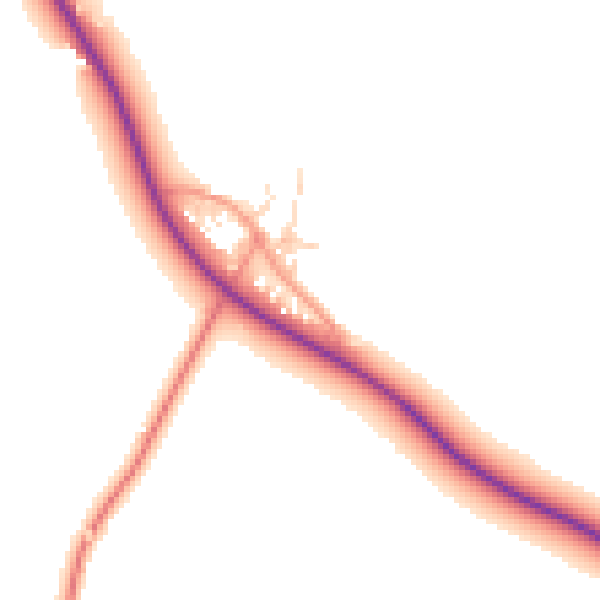 Daytime road noise heatmap for DL2 2NX