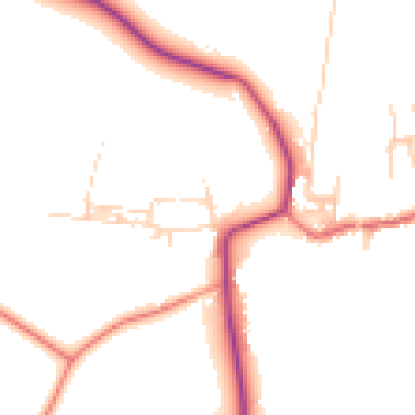 Daytime road noise heatmap for DL2 2SG