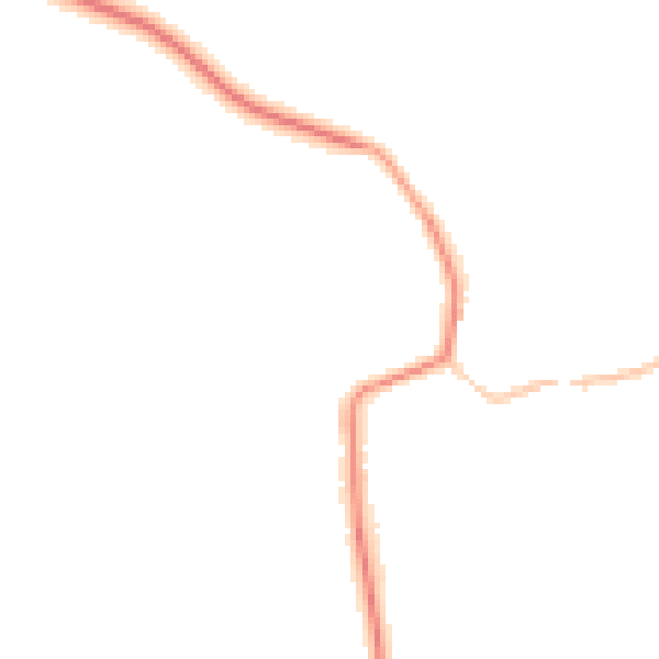 Night-time road noise heatmap for DL2 2SQ