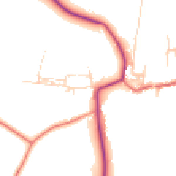 Daytime road noise heatmap for DL2 2SU