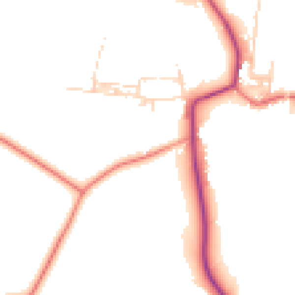 Daytime road noise heatmap for DL2 2TD