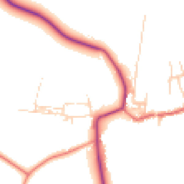 Daytime road noise heatmap for DL2 2TN
