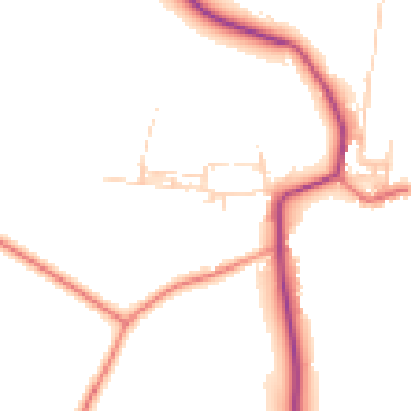 Daytime road noise heatmap for DL2 2TW