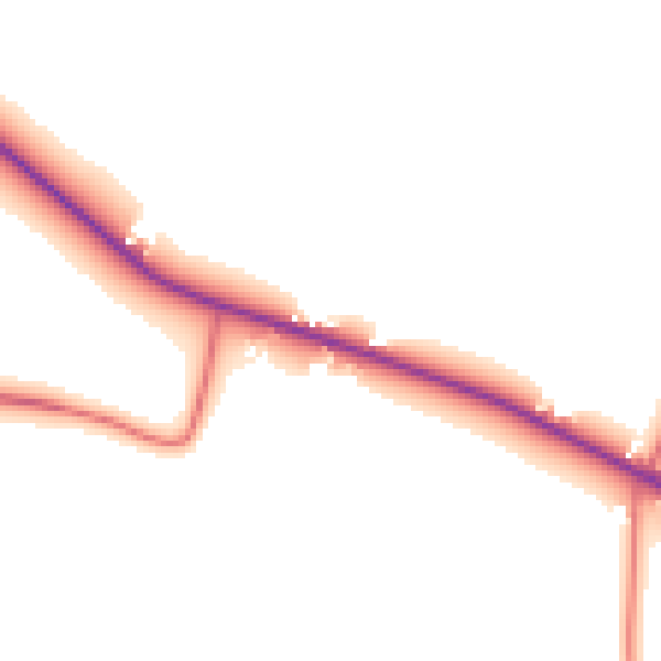 Daytime road noise heatmap for DL2 2UG