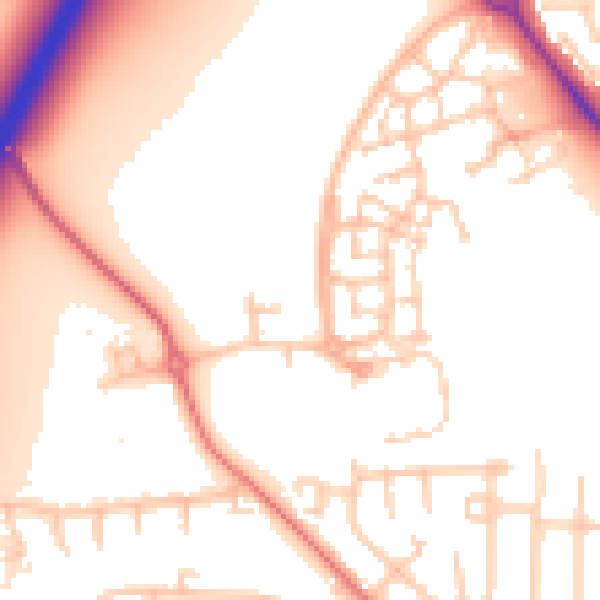 Daytime road noise heatmap for DL2 2XE