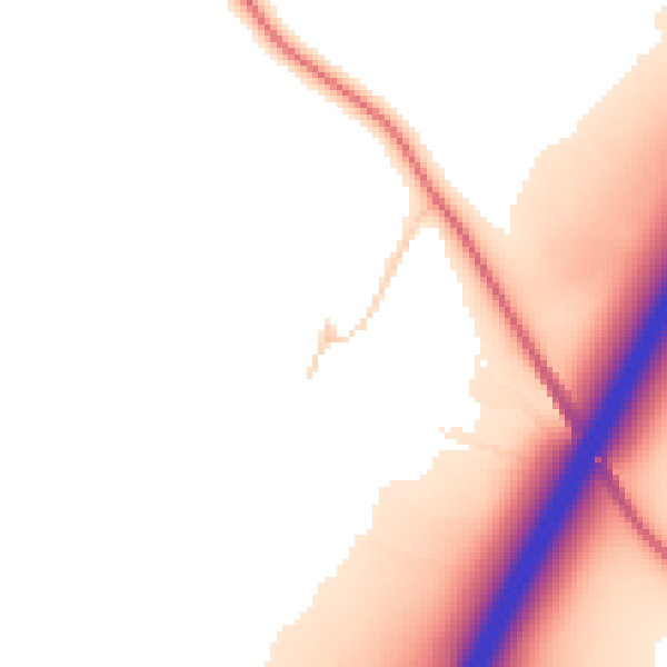 Daytime road noise heatmap for DL2 2YB