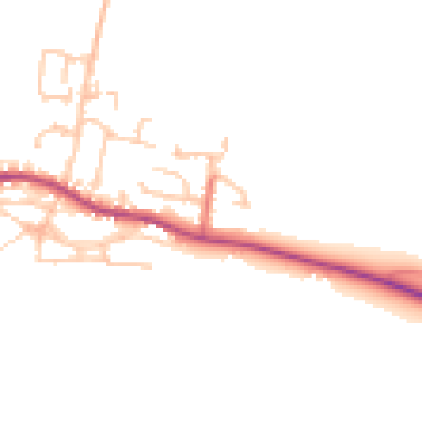 Daytime road noise heatmap for DL2 3BG
