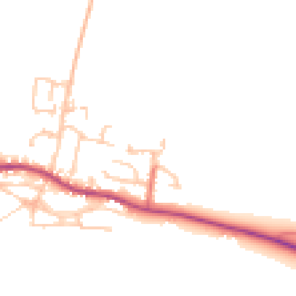 Daytime road noise heatmap for DL2 3DF