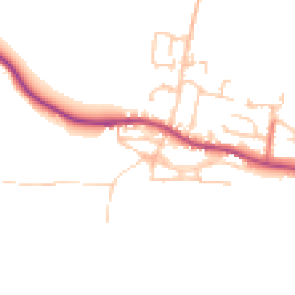 Daytime road noise heatmap for DL2 3DJ