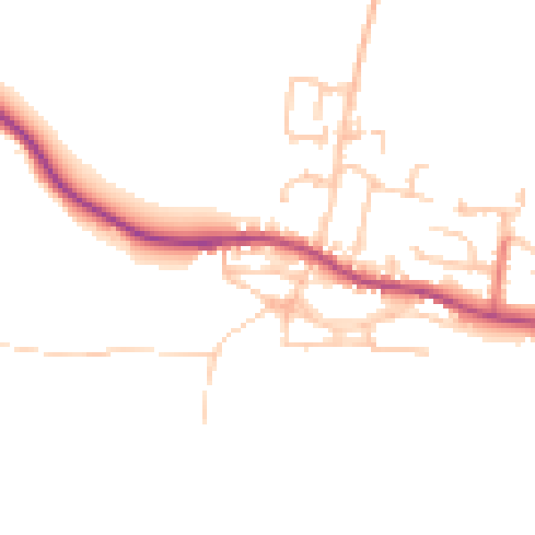 Daytime road noise heatmap for DL2 3DN