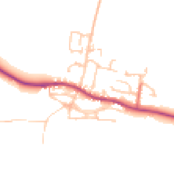 Daytime road noise heatmap for DL2 3EA
