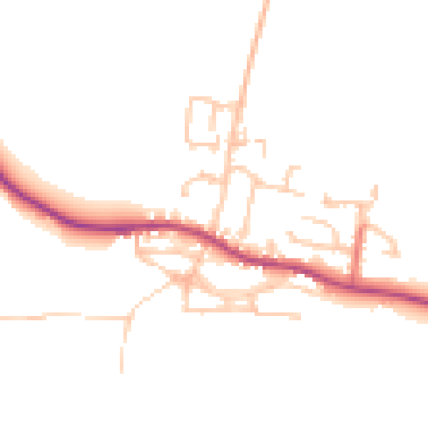 Daytime road noise heatmap for DL2 3EE