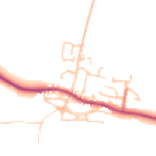 Daytime road noise heatmap for DL2 3EF