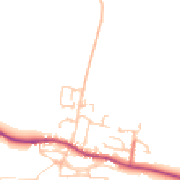 Daytime road noise heatmap for DL2 3EH