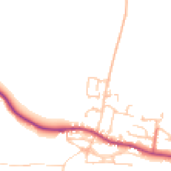 Daytime road noise heatmap for DL2 3EJ