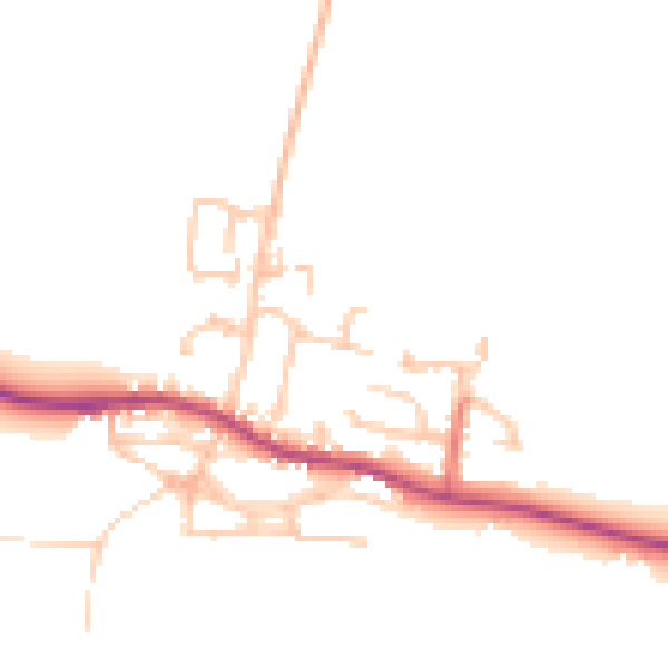 Daytime road noise heatmap for DL2 3EN