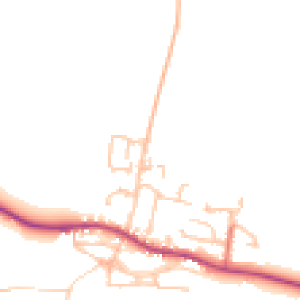 Daytime road noise heatmap for DL2 3EQ