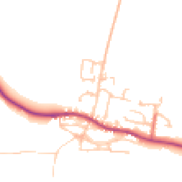 Daytime road noise heatmap for DL2 3EW