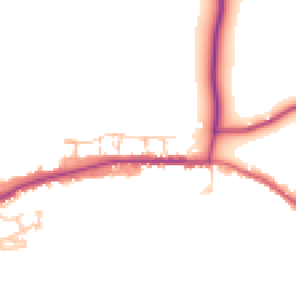Daytime road noise heatmap for DL2 3NA