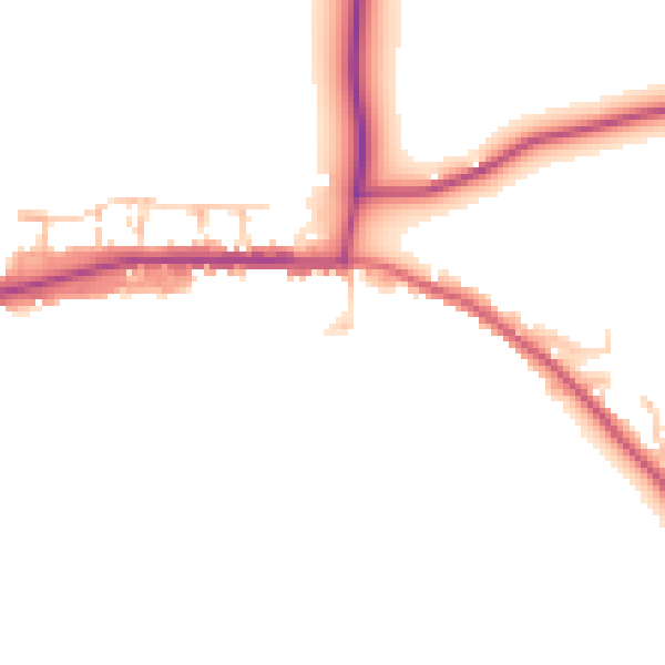 Daytime road noise heatmap for DL2 3NY