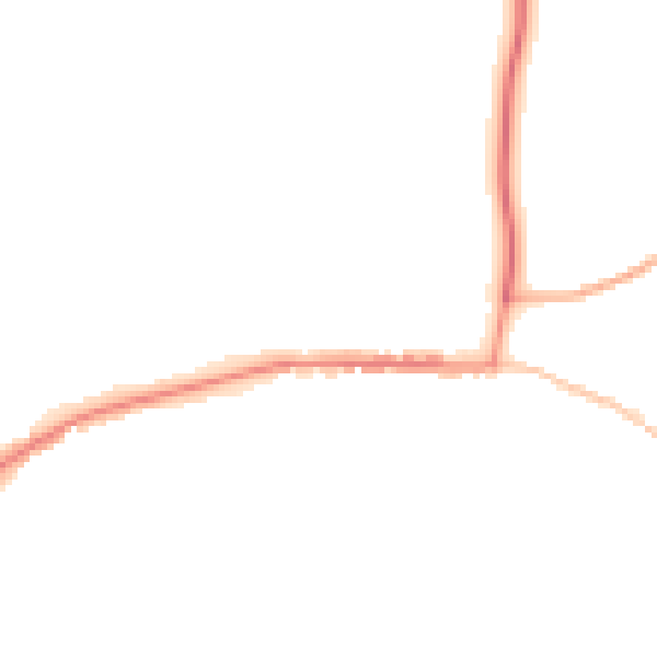 Night-time road noise heatmap for DL2 3PG