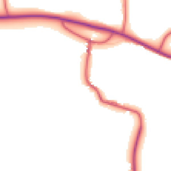 Daytime road noise heatmap for DL2 3SF