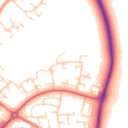 Daytime road noise heatmap for DL5 4AS